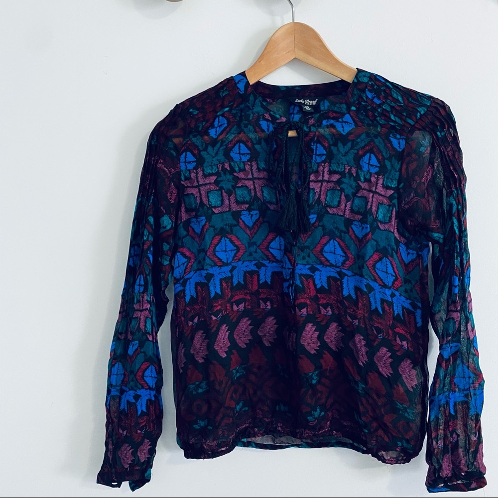 Lucky Brand Semi Sheer Boho Blouse - Picture 8 of 12